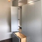 Grey closet organizer